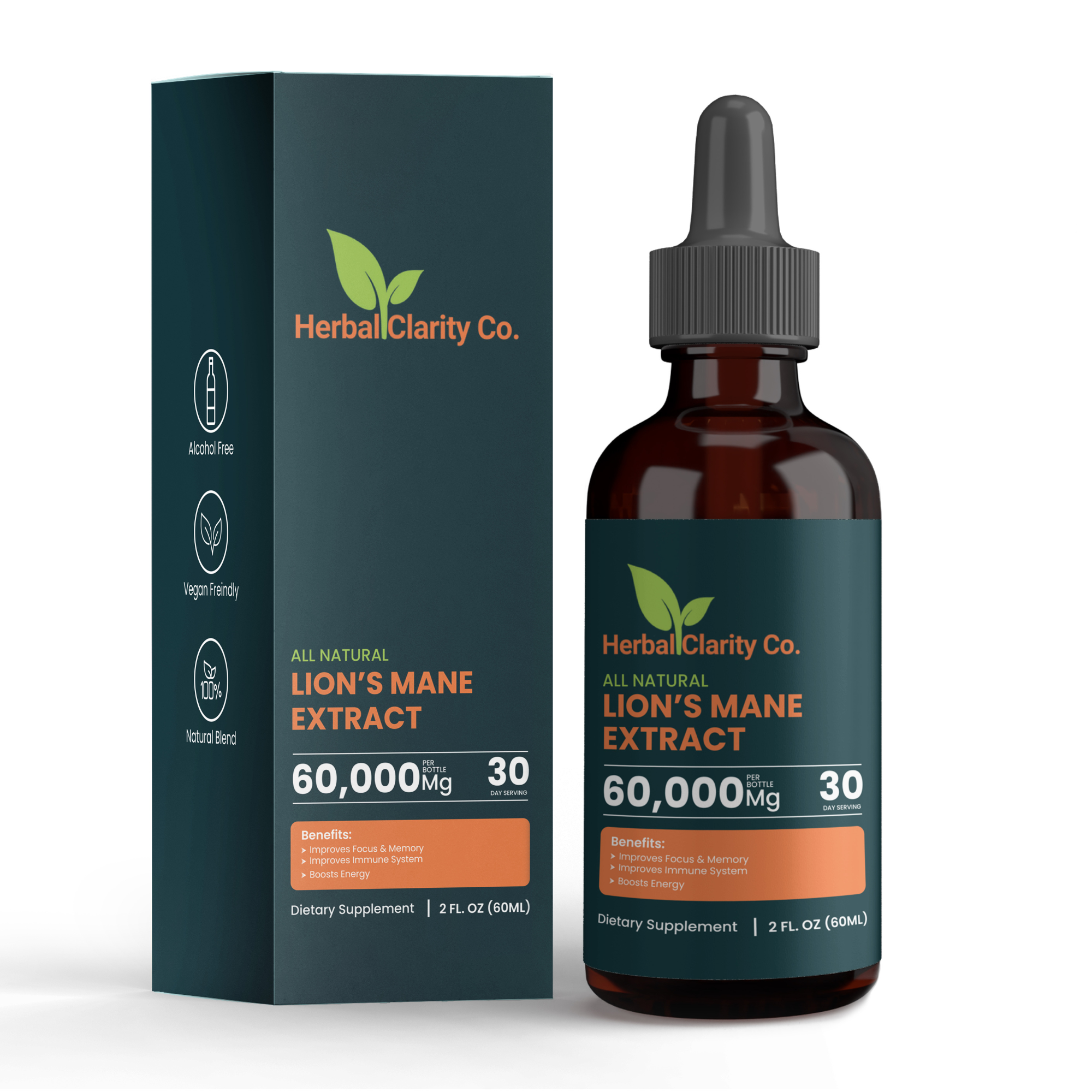 Lion’s Mane Mushroom Extract – 60,000mg | All Natural Cognitive Support